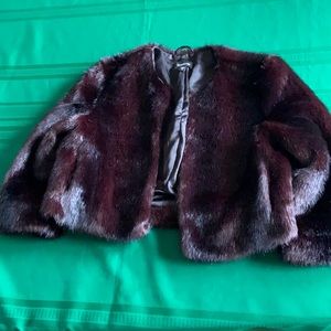 bebe evening jacket faux fur brown “fur” size small